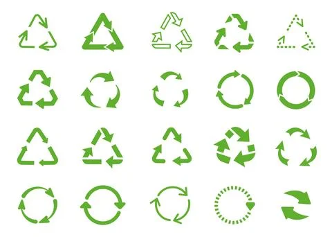Reusable round arrows elements, lifecycle arrow symbol. Recycle logo, circle Stock Illustration