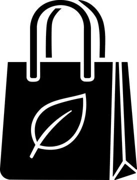 Reusable shopper tote bag with leaf icon Stock Illustration