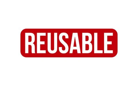 Reusable Stamp. Red Reusable Rubber grunge Stamp Stock Illustration