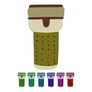Reusable thermal mug vector for coffee and tea graphic Stock Illustration
