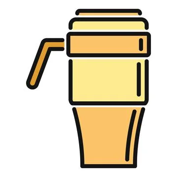 Reusable thermo mug with handle for hot drinks Illustration
