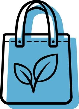 Reusable tote shopper bag with leaf icon Stock Illustration