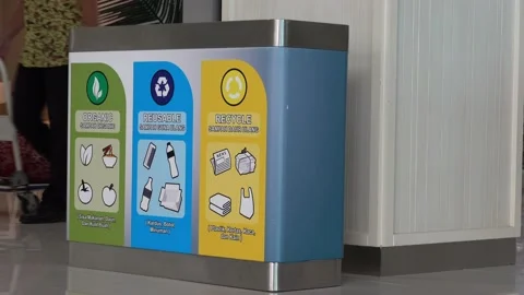 Reusable trash can Video stock 144165944