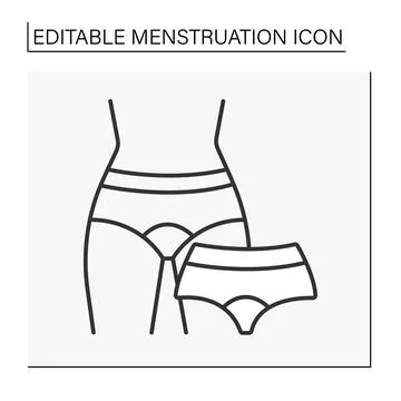 Reusable underwear line icon. Stock Illustration