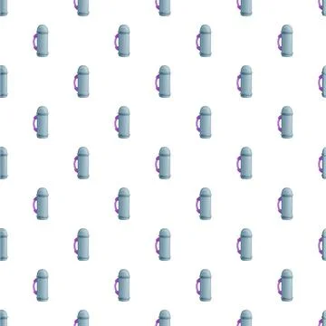 Reusable vacuum flasks pattern repeating background Stock Illustration