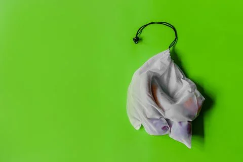 Reusable vegetable shopping bag instead of plastic bags. Stock Photos