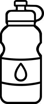Reusable water bottle with aqua drop icon Stock Illustration