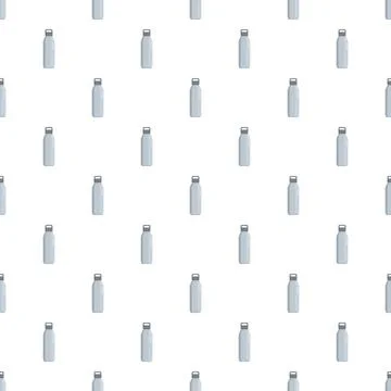 Reusable water bottle seamless pattern for hydration Stock Illustration