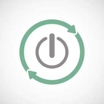 Reuse line art sign with an off button Stock Illustration