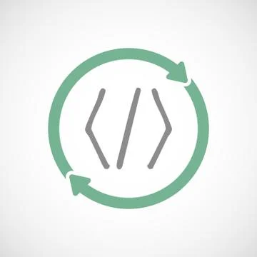 Reuse line art sign with a code sign Stock-Illustration