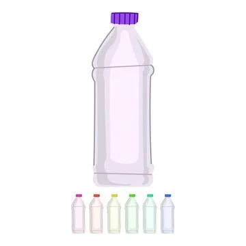 Reuse milk bottle plastic vector cartoon graphic Stock Illustration