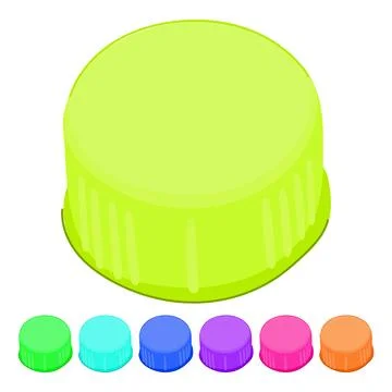 Reuse plastic bottle cap vector cartoon graphic Stock Illustration