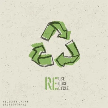 Reuse, reduce, recycle poster design.  include reuse symbol image, seamless r Illustrazione stock