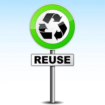 Reuse signboard Stock Illustration