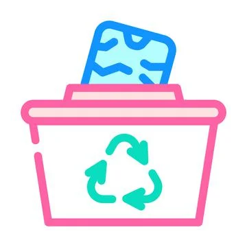 Reuse solid waste color icon vector illustration Stock Illustration