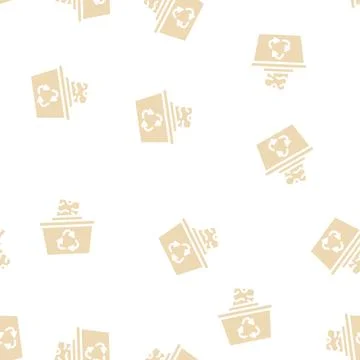 Reuse solid waste glyph vector seamless pattern Illustrazione stock