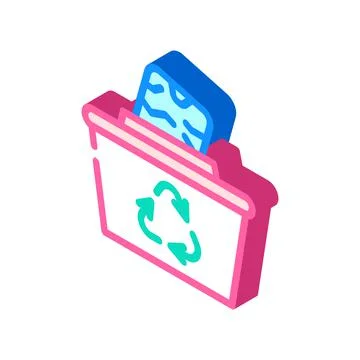Reuse solid waste isometric icon vector illustration Stock Illustration