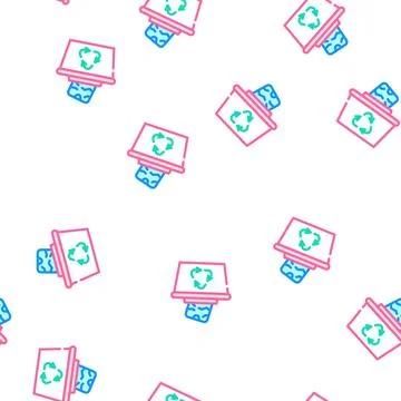 Reuse solid waste vector seamless pattern Stock Illustration