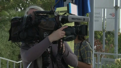 Reuters Videographer - Camera Crew Stock Footage 142486518