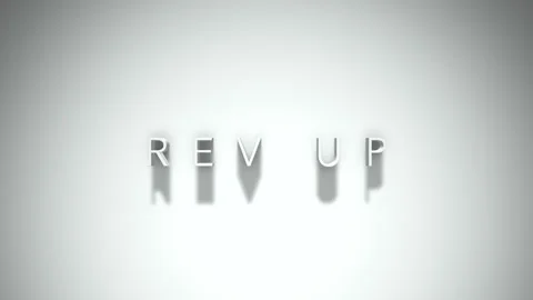 Rev up 3D title animation with shadows on a white background Stock Footage 297571308