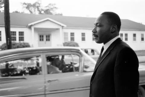 Rev. Martin Luther King Jr. preparing for non-violent civil disobedience., Peter Stock Photos