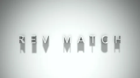 Rev match 3D title animation with shadows on a white background Stock Footage 297517162