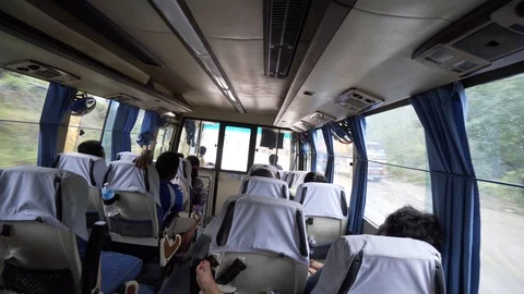 Reveal of bus interior Stock Footage 91166183