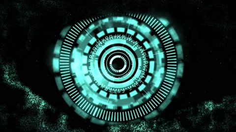 Reveal cyber surveillance animated complex 3D digital eye design within a Stock Footage 237980164