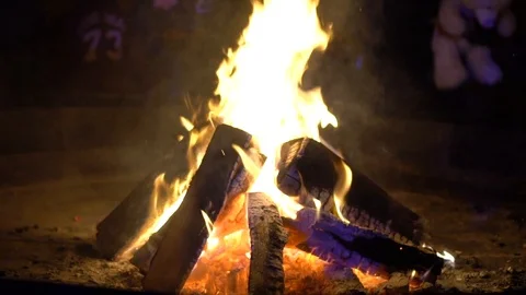 Reveal of fire in slow motion Stock Footage 91089450