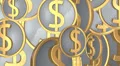 Reveal Gold and silver dollar transition HD Footage