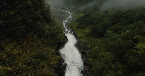 Reveal of a large waterfall Stock Footage 69252186