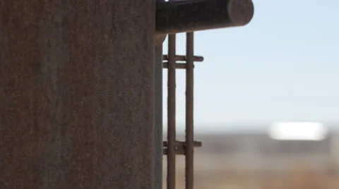 Reveal of the Other Side of the US and Mexico Border Wall Stock Footage 60406672