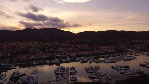 Reveal Shot Of Sun Setting Over Mountains Stock Footage 82401127