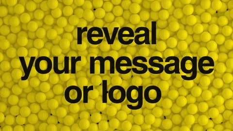 Reveal your logo or text. Yellow glossy futuristic balls shapes background Stock Footage 146478398
