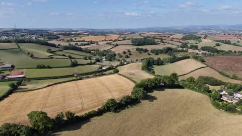 Revealing agricultural fields in Devon Stock Footage 315282424
