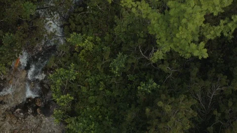 Revealing and looking straight down a waterfall in Tyrol Stock Footage 101903313
