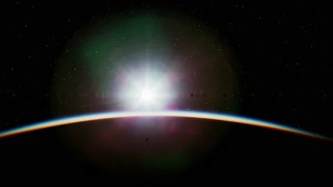 A Revealing earth eclipsing sun in space Stock Footage 155230454