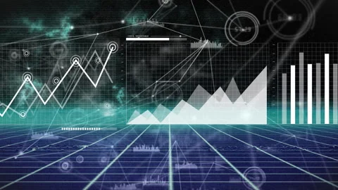 Revealing grid, line graph tracing trend... | Stock Video | Pond5