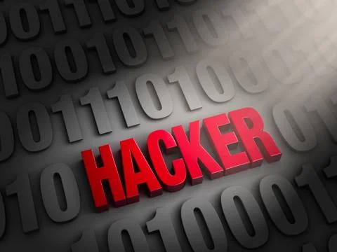 Revealing a hacker in the computer code Stock Illustration