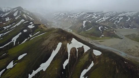 Revealing Iceland Extinct Volcano Ridge | Stock Video | Pond5