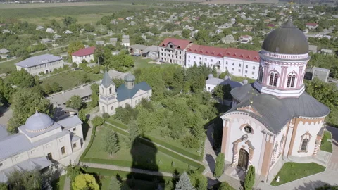Revealing monestary on the country side Stock Footage