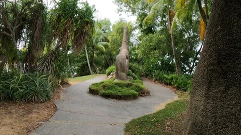 Revealing a structure in a park Stock Footage 155887779