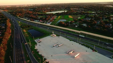 revealing a tandem parking lot while Stock Video Pond5