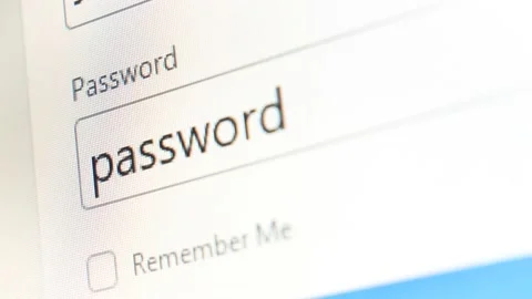 Revealing a too simple password, dots to text. Private online account cyber sec Stock Footage 151680986