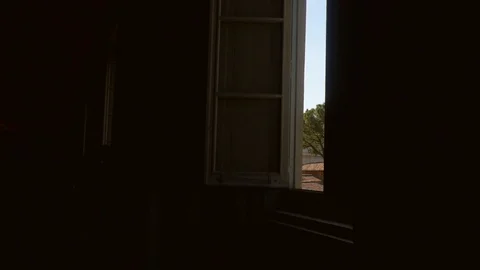 Revealing a Vatican park, from a window, inside the Vatican city, near Italy, Stock Footage 93752622