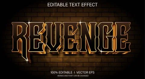 Revenge 3d vector text effect with modern style design Stock Illustration