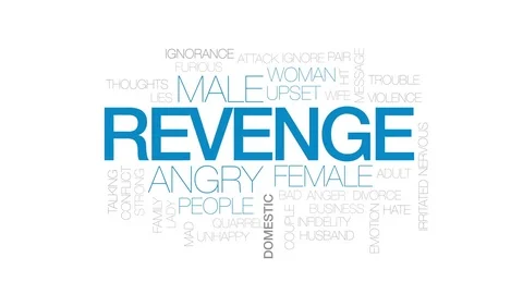 Revenge animated word cloud, text design animation. Kinetic typography. Stock Footage 75573990