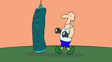 Revenge of the punching bag Stock-Footage 1045001