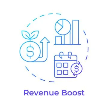 Revenue boost blue gradient concept icon Stock Illustration