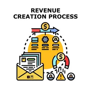 Revenue creation process generating profit and client engagement Illustrazione stock